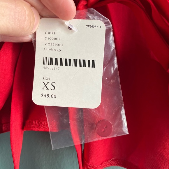 Free People Red Silk Top - Picture 2 of 3